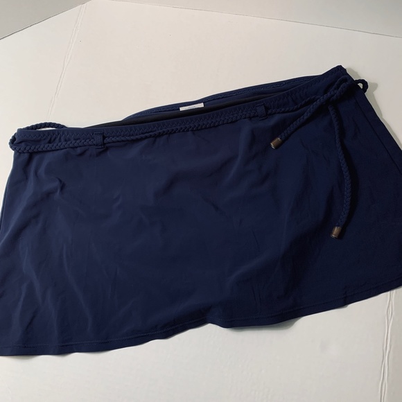 Lands' End Navy Nautical Swimsuit Halter Top Skirt - Picture 6 of 7